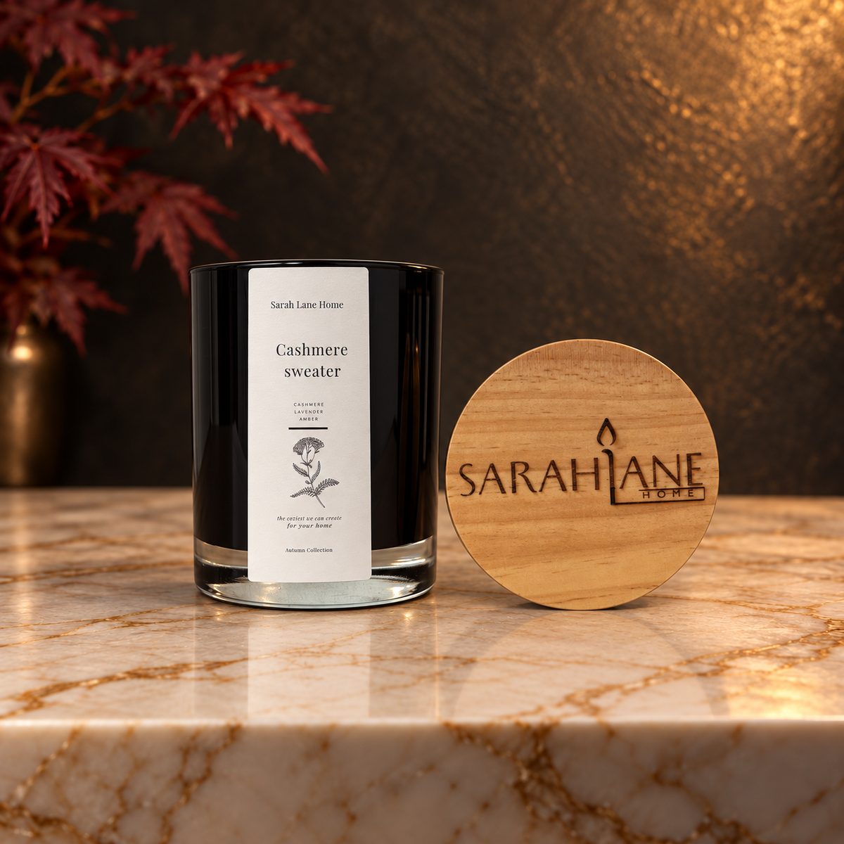 Cashmere Sweater 12 oz Coconut Wax Candle | Cozy Luxury Fall Scent