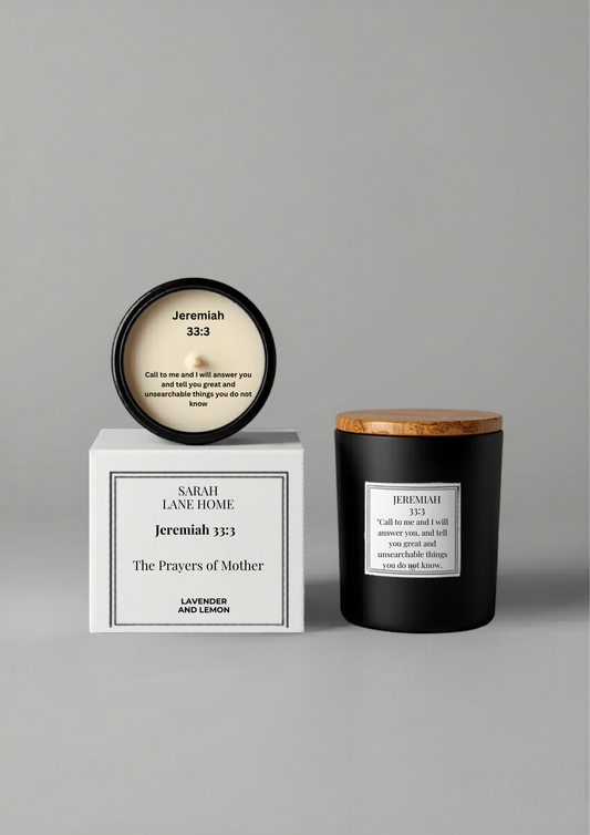 Jeremiah 33:3 Candle – Prayers of a Mother Collection