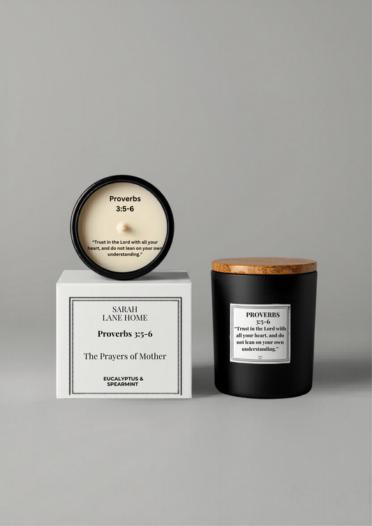 Proverbs 3:5–6 Candle
Eucalyptus & Spearmint | Coconut Wax Candle
