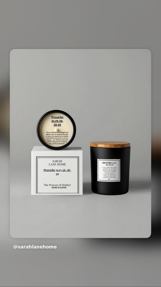 Proverbs 31:23–26, 28–29 Candle
Prayers of a Mother Collection